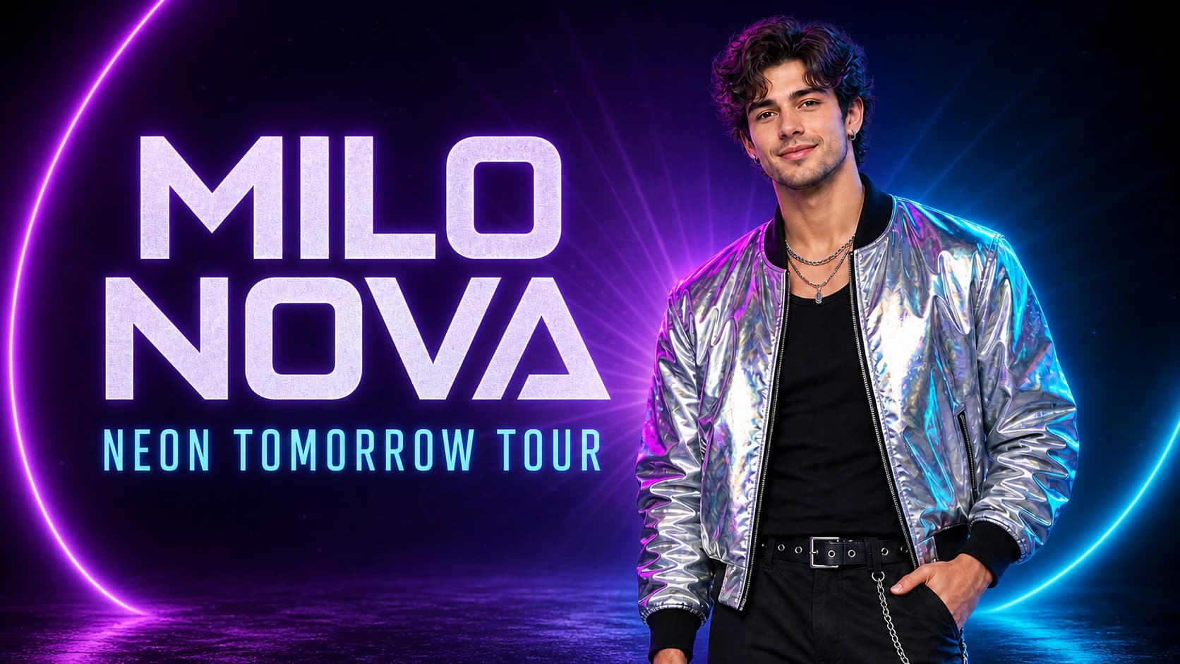 Titelmotiv der fiktiven Neon Tomorrow Tour Kollektion von Milo Nova